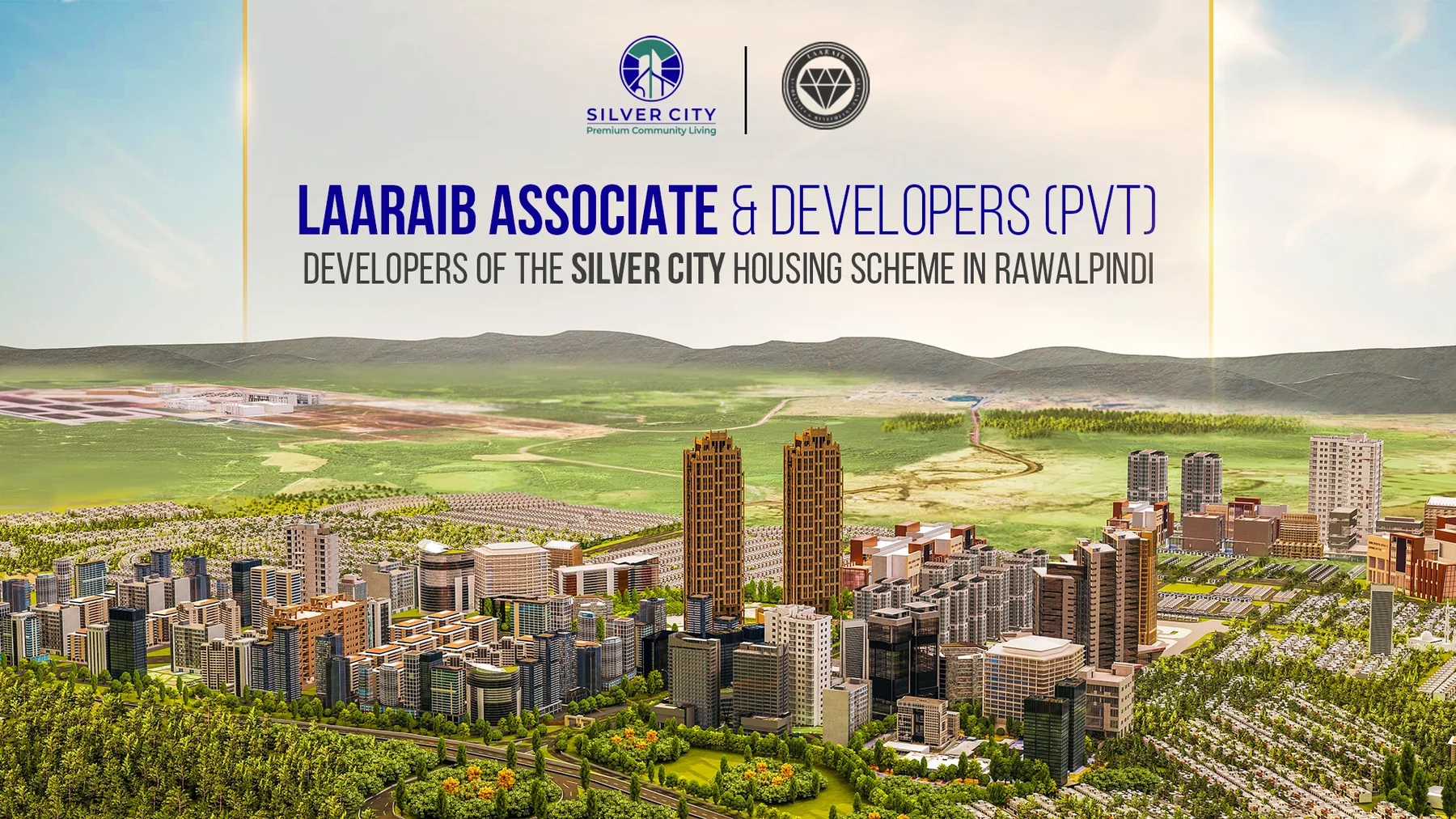 Aerial view of the Silver City master plan by Laaraib Associates