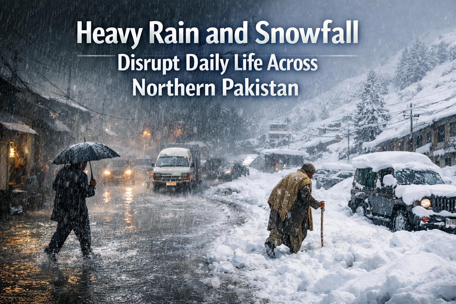 Heavy Rain and Snowfall Disrupt Daily Life Across Northern Pakistan