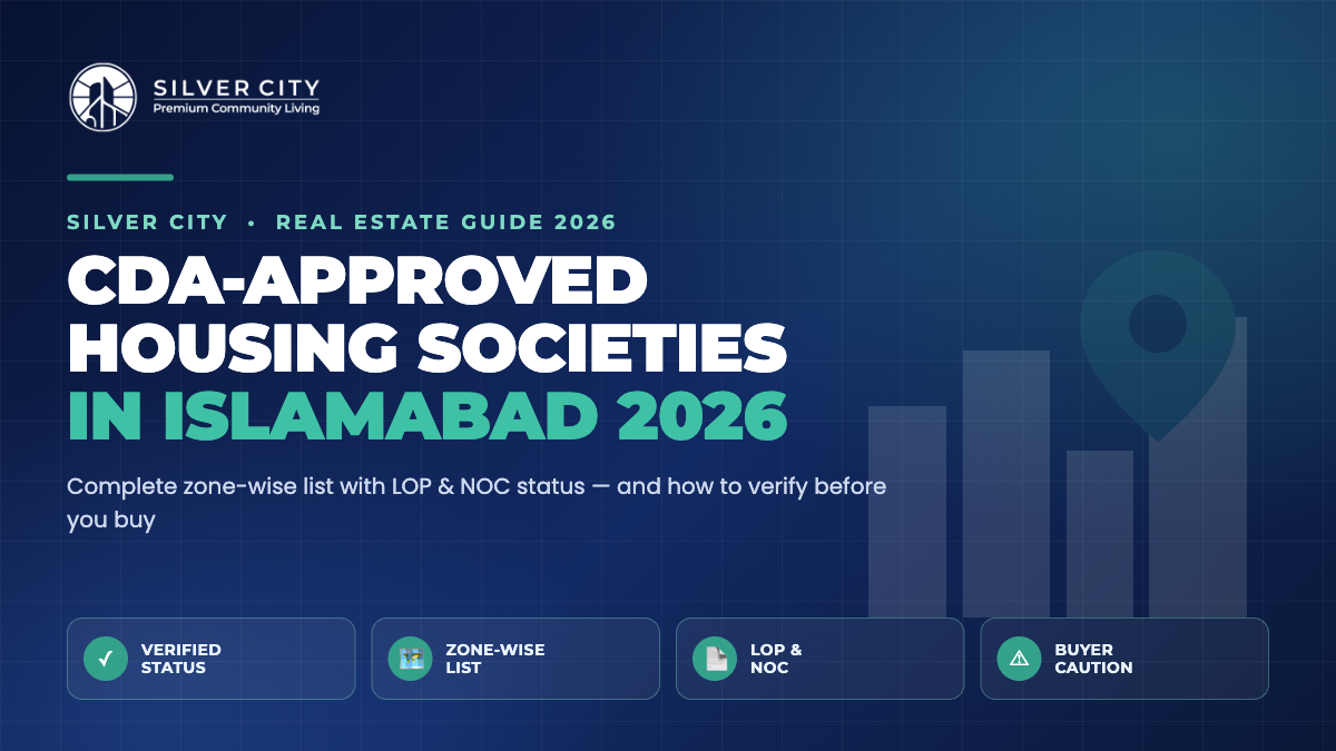 List of CDA approved housing societies in Islamabad 2026 with LOP and NOC status by Silver City