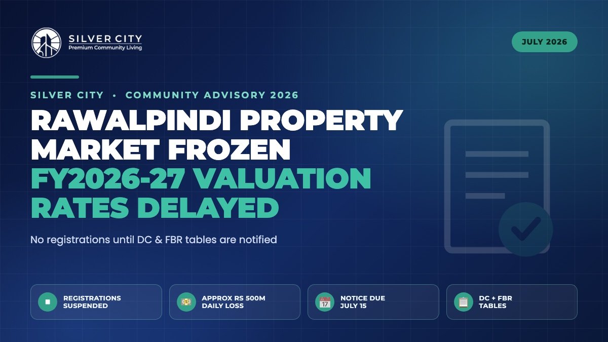 Rawalpindi property market frozen delayed FY2026-27 valuation rates registrations suspended