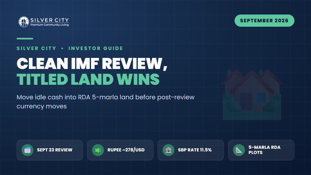 IMF's 4th EFF Review Opens Sept 23: Why a Clean Pass Makes Titled 5-Marla RDA Land the Smart Move for Idle Cash